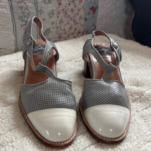 Jeffrey Campbell Gray and Cream Sandals